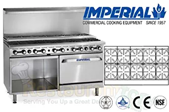 Imperial Commercial Restaurant Range 60" With 10 Step Up Burner Oven/Cabinet Propane Ir-10-Su-Xb