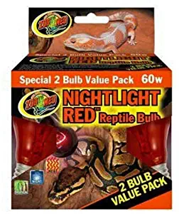 Zoo Med Nightlight Red Bulb for Reptiles, 60 Watts