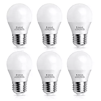 A15 LED Bulb 60Watts Equivalent, Ambimall G45 7 Watt Appliance Bulb, Daylight White 5000K 700 Lumens, Refrigerator Light Bulb with E26 Medium Base Non-Dimmable, Perfect for Ceiling Fan(6 Pack)