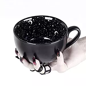 Rogue + Wolf Midnight Coffee Large Mug in Gift Box Cute Mugs for Women Unique Witch Gifts Novelty Tea Cup Goth Decor - 17.6oz 500ml Porcelain