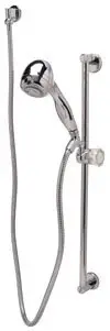 Zurn Z7000-HW10 Temp-Gard Standard Hand Wall Shower Unit, 60" Stainless Hose, Standard Handset, Supply Elbow and Flange, with Two Wall Hooks and in-Line Vacuum Breaker