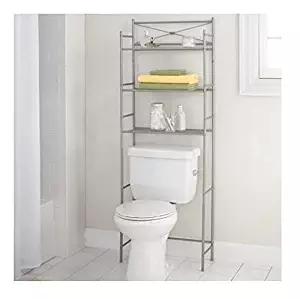 Mainstay.. 3-Shelf Bathroom Space Saver Storage Organizer Over The Rack Toilet Cabinet Shelving Towel Rack (Satin Nickel)