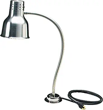 Carlisle HL818500 FlexiGlow Aluminum Heat Lamp with Bulb, Single Arm, 24" H x 4" Base Dia., Silver