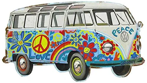 Hippy Bus Die Cut Tin Sign