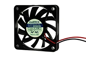 Martech Brushless DC Cooling Fan 12V 0.19A 2-Wire 60x60x10mm Ball Bearing
