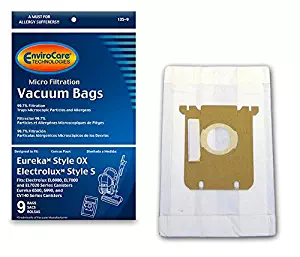 EnviroCare Replacement Vacuum bags for Electrolux Harmony/Oxygen Style S and Eureka Canisters Style S Canisters 9 pack