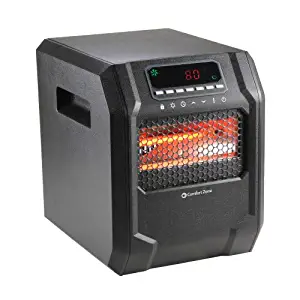 Comfort Zone 1,500-Watt Electric Digital Quartz Infrared Cabinet Space Heater with Remote Control in Black