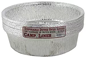 Campliner Dutch Oven Liners, 12 Pack of 14-Inch 8 Quart Disposable Liners - No More Cleaning or Seasoning. Fits Lodge, Camp Chef, and other Cast Iron Dutch Ovens