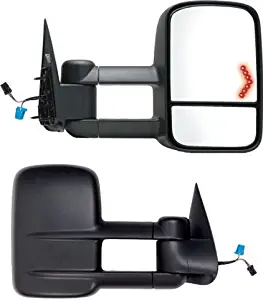 Fit System 62075-76G Chevrolet/GMC/Cadillac Driver/Passenger Side Replacement Towing Mirror Set with Turn Signal and Dual Glass