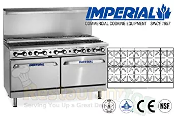 Imperial Commercial Restaurant Range 60" With 10 Step Up Burner 2 Convection Oven Propane Ir-10-Su-Cc