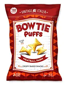 Pasta Bow Ties Meatball Parm Delicious and Healthy Puffed Non-GMO Snack, 5 Ounce