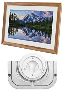 Meural Canvas - Winslow Walnut - with Meural Swivel Mount Frame Wall Mount