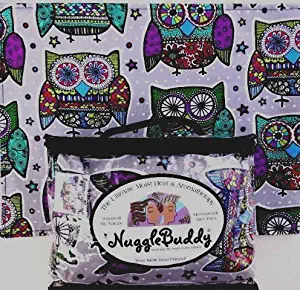'NUGGLEBUDDY Microwavable Moist Heat & Aromatherapy Organic Rice Pack. BESTSELLER! Owl Mandala Fabric with SPEARMINT EUCALYPTUS Aromatherapy. Nature's Approach to Pain Relief! Organic Rice Heating Pad