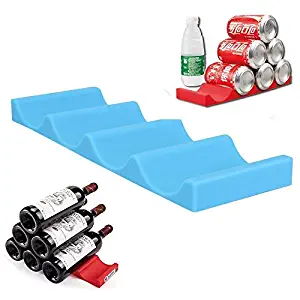 Xiaolanwelc@ Creative Fridge Can Beer Wine Bottle Rack Storage Box Organizer Holder Silicone Mat Stacking Tidy Tool Kitchen Gadgets Bar Tools