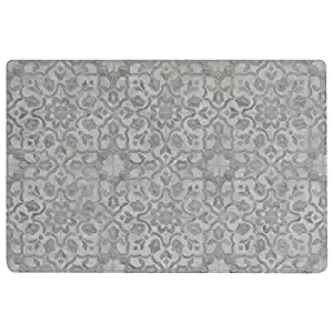 Vinyl Floor Mat, Durable, Soft and Easy to Clean, Ideal for Kitchen Floor, Mudroom or Pet Food Mat. Freestyle, Pewter Filigree Pattern (2 ft x 3 ft)