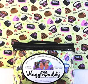 'NUGGLEBUDDY Microwaveable Moist Heat & Aromatherapy Organic Rice Pack. Cold Pack."BELIEVE IN CHOCOLATE" Fabric with HOT CHOCOLATE Scent!