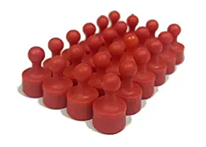 24 Pawn Magnetic Push Pins - Perfect Fridge Magnets, Whiteboards, and Maps (Red)