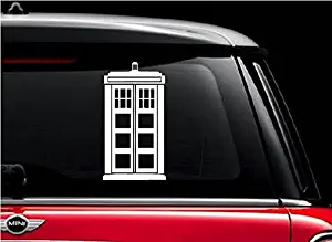 Doctor Who Tardis (White 5") Vinyl Decal Sticker for Car Automobile Window Wall Laptop Notebook Etc.... Any Smooth Surface Such As Windows Bumpers