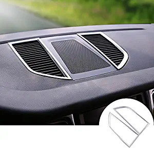 wroadavee Silver Inner Center Dashboard Air Vent Outlet Cover Trim for Porsche Macan 2014-2018