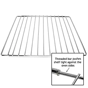 SPARES2GO Universal Chrome Adjustable Fixed Arm Grill Shelf for all Oven Cooker & Grill (310mm x 360/590mm)
