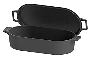 Bayou Classic 7477 Oval Fryer with Griddle Lid, 6-Quart