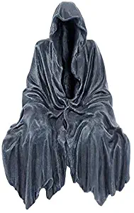 Design Toscano Reaping Solace The Creeper Gothic Decor Shelf Sitting Statue, 8 Inch, Greystone