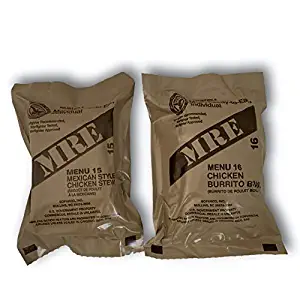 MREs (Meals Ready-to-Eat) Genuine U.S. Military Surplus Assorted Flavor (2-Pack)