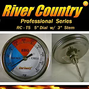 5" Dial River Country (RC-T5) Adjustable BBQ, Grill, Smoker Thermometer (50 to 550 F)