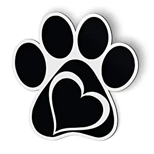 AK Wall Art Paw Heart Cat Dog Parent - Magnet - Car Fridge Locker - Select Size