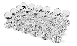24 Clear Magnetic Push Pins, Perfect for Maps, Whiteboards, Refrigerators, Bulletin Boards