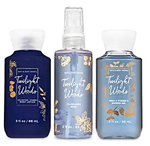 Bath and Body Works Twilight Woods Gift Set Trio Travel Size - Fine Fragrance Mist - Body Lotion - Shower Gel