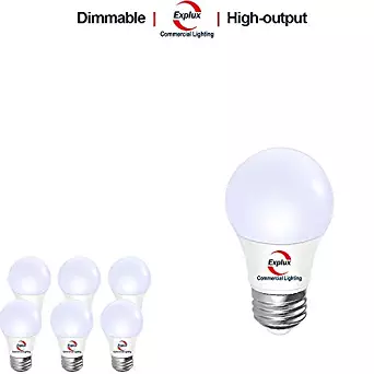 Explux Dimmable A15 LED Bulbs, Hi-Output 600 lm, 3000K, 60W Ceiling Fan/Refrigerator/Freezer Bulb Replacement, 6-Pack