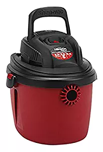 Shop-Vac 2036000 2.5-Gallon 2.5 Peak HP Wet Dry Vacuum Small Red/Black With Collapsible Handle, Wall Bracket & Multifunction Accessories, Uses Type S Dry Filter & Type R Foam Sleeve