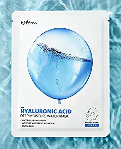 ISNTREE Korean Hydrating Hyaluronic Acid Facial Mask Sheet | Moisturizing Anti-Aging Wrinkle with Organic Ingredients | Pack of 10 facemasks | Acne Skin Care