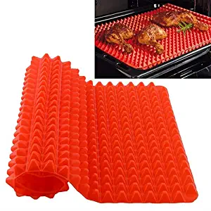 Maserfaliw Pyramid Pan Baking Mat Red Pyramid Pan Nonstick Silicone Baking Mat Mould Cooking Mat Oven Baking Tray, Essential for Home Life, Can Be Used As