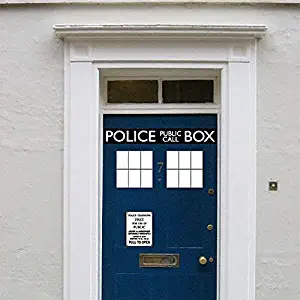 Atiehua Wall Stickers Fashion Cool Police Box Door Decal Vinyl Sticker,Dr. Who Doctor Style For Door & Fridge Decoration