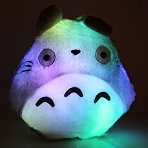 E-MART Totoro Shape Pillow with LED Colorful Light, Grey