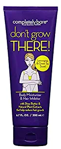 Completely Bare Don't Grow There Body Moisturizer & Hair Inhibitor- Lightweight Moisture With Shea Butter, All Natural Moisturizing Ingredient, Prevent Hair Growth, Hypoallergenic, Vegan Formula 6.7oz