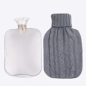 ZHAO YING Adult Warm Water Hot Water Bag Extra Large Water Hot Water Bag Explosion-Proof Girl Physiological Period Hot Water Bottle Transparent Warm Bag (Color : Gray)