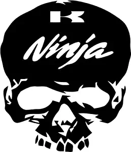 Ninja Kawasaki Motorcycle Skull Vinyl Graphic Car Truck Windows Decal Sticker - Die cut vinyl decal for windows, cars, trucks, tool boxes, laptops, MacBook - virtually any hard, smooth surface