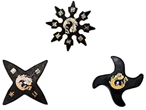 Tiger Claw Ninja Rubber Stars Assorted - 4 Points, 8 Points, Waver - Pack of 3