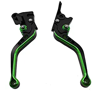 FXCNC Racing Short Billet Adjustable Motorcycle Double Colors Brake Clutch Lever set Pair fit for Kawasaki ZX6R/636 07-17,ZX10R 06-15,Z1000SX/NINJA 1000/Tourer 11-16,Z1000 07-16,Z750R 11-12