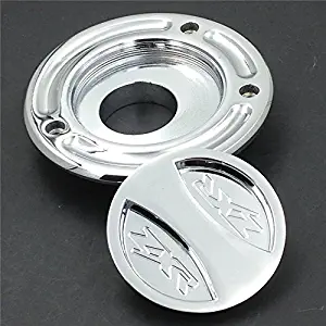 SMT-Motorcycle Chrome Keyless Gas Cap Twist Off Fuel Tank Cap For Kawasaki ZX 14R ZZR1200 ZRX1200R Z1000 ZX 10R ZX 9R ZX 6RR ZX 6R