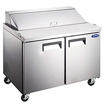 Adcraft GRSL-2D Grista Double-Door Refrigerated Salad/Sandwich Prep Table, Stainless Steel, 115v