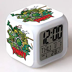 TMNT Turtles LED 7 Colors Change Digital Alarm Clock Thermometer Night Colorful Glowing Teenage Mutant Ninja Turtles Xmas Toys