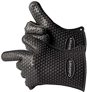 Cuisinart CGM-520 Heat Resistant Silicone Gloves, Black (2-Pack) (Renewed)
