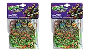 Teenage Mutant Ninja Turtles 300 Count DIY Loom Rubberbands,12 Connectors & 3 Turtle Charms X 2 Pack