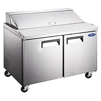 Adcraft GRSL-2D/60 Grista Double-Door Refrigerated Salad/Sandwich Prep Table, Stainless Steel, 115v