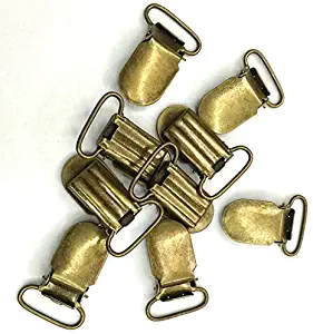 20PCS Paci Pacifier Suspender Clips Holder Webbing Hook Ribbon 10/15/20/25/30mm (20mm/0.8", Bronze)