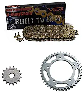 Volar O-Ring Chain and Sprocket Kit - Gold for 2015-2018 Kawasaki Ninja 650 ABS